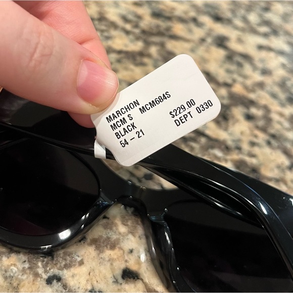NWT MCM Black & Gold 684 S 001 Cat Eye 54mm Sunglasses! - Picture 7 of 10